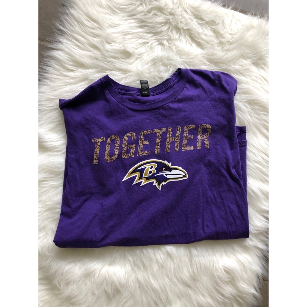 Purple Ravens Cotton Short Sleeve Shirt Large